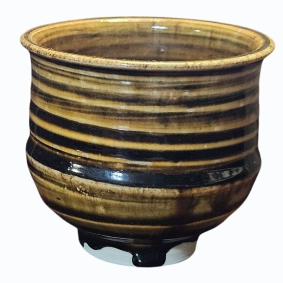 Vtg Signed MARK ZAMANTAKIS Studio Art Pottery Footed Ceramic Pots 3.5 Inches - Picture 6 of 13